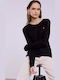 Celestino Women's Knitted Cardigan Heart Black