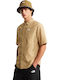 Short Sleeve Shirt in Regular Fit Khaki Stone