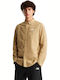 Long Sleeve Shirt in Regular Fit Khaki Stone