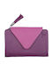 Klein Leder Damenbrieftasche Lila