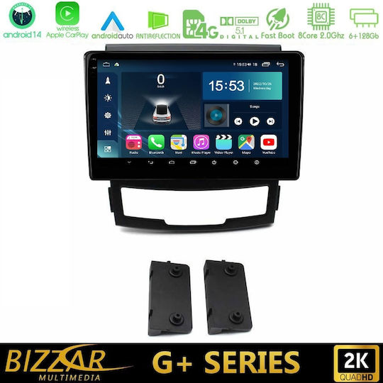 Bizzar Auto-Audiosystem für SsangYong Korando 2010-2014 mit Touchscreen 9" Bluetooth USB Wi-Fi GPS Apple CarPlay Android Auto