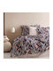 Class Home Collection Set Huse Pentru Pilote Din Bumbac Dublu Cu 4 Fețe De Pernă Și 1 Cearceaf 200x220cm Bone