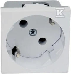 Priză Modulară Quadro Dublă Cu Contact de Protecție Schuko Albă Qs 45x45_hb