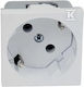 Priză Modulară Quadro Dublă Cu Contact de Protecție Schuko Albă Qs 45x45_hb