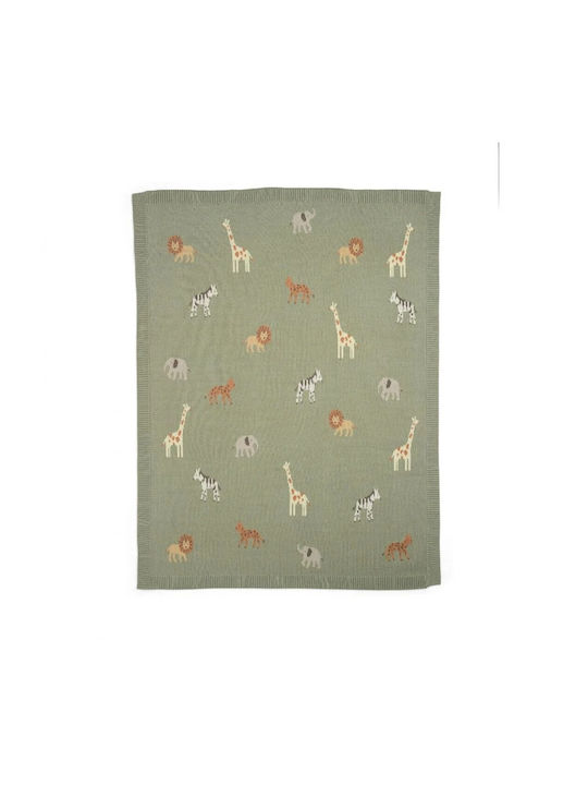 Mamas & Papas Knitted Nursery Swaddling Blanket Green 70x90cm