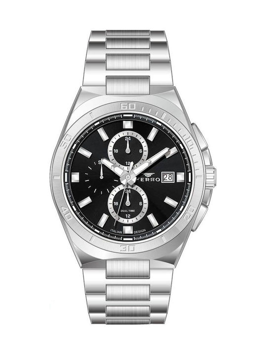 Ferro Men's Battery Watch With Silver Metal Bra...