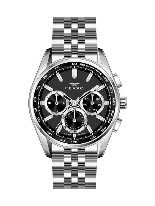 Ferro Men's Battery Watch With Silver Metal Bracelet