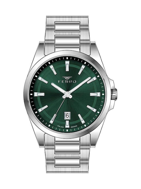 Ferro Men's Battery Watch With Silver Metal Bra...