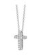 Kiriakos Gofas Women's White Gold 9K Double Sided Cross with Chain