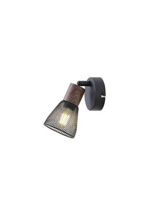 Eurolamp Meshy Einzeller Spot mit E14 Lampenbirnensockel in Schwarz Farbe