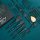 DUcare Professional Set with Make Up Brushes and Sponges for Powder Dark 19 Pieces