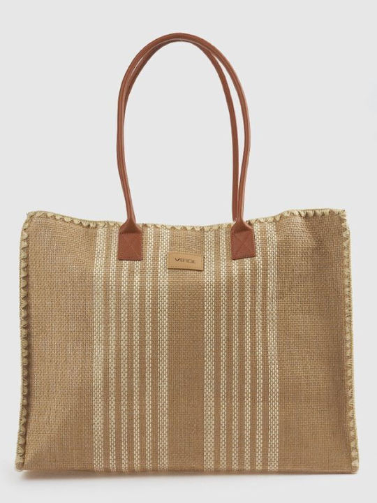 Verde Verde Korbweide Strandtasche Beige