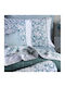 Down Town Home Elvira Bed Sheets Set for Single Bed 175x255cm Green 3 Pieces