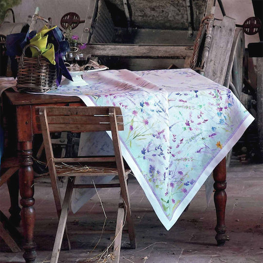 Tessitura Toscana Telerie Τραπεζομάντηλο Λινό Spigo Μωβ 170x270εκ.
