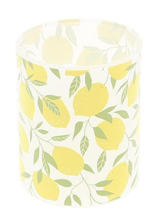 Atmosphera Glass Candle Holder in Yellow Color 8x10cm