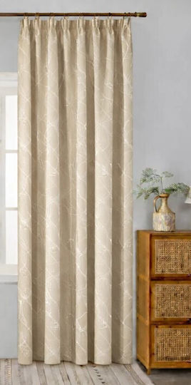 Galifas Vorhang mit Bleistiftfalten Beige 270x280cm