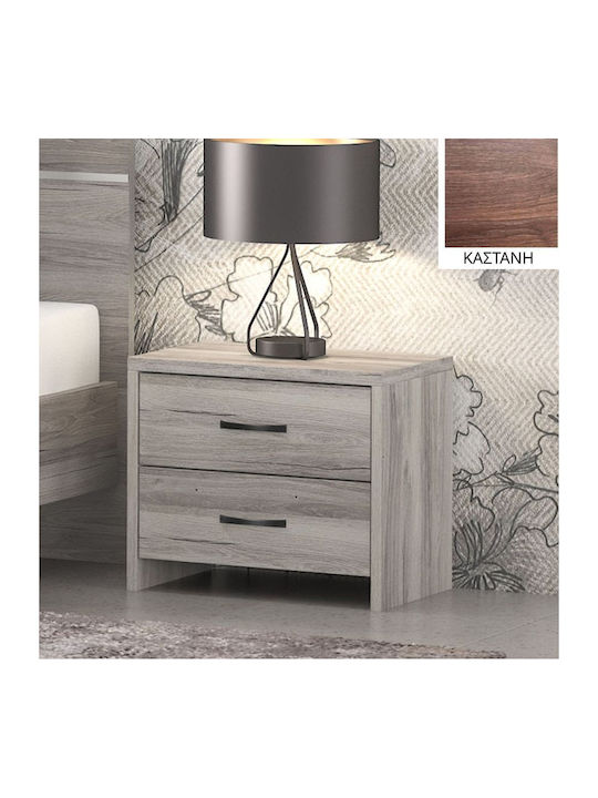 Bedside Table No4 Wooden Brown 50x35x44cm