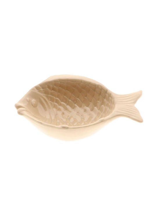Atmosphera Round Ceramic Serving Bowl Beige with a Diameter of 16.5cm