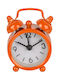 Zmart Imports Tabletop Clock with Indicators Metal with Alarm Clock Orange