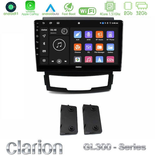 Clarion Ηχοσύστημα Αυτοκινήτου για Ssangyong Korando 2010-2014 (Bluetooth/USB/WiFi/GPS/Apple-Carplay/Android-Auto) με Οθόνη Αφής 9"