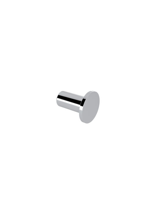 Verdi Omicron Single Bathroom Hook With Screws Silver