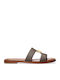 Damen Flache Sandalen Braun