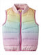 Kids Quilted Sleeveless Short Multicolour Jacket