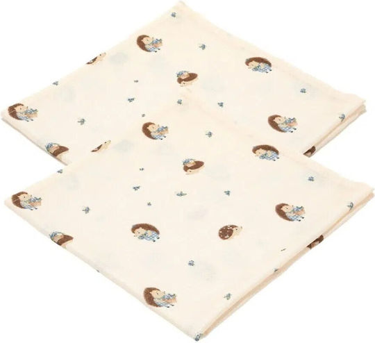 La Millou Baby Burp Tücher aus Musselin Beigefarben 70x70cm 2 Stück