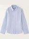 Kids Striped Long-Sleeved Light Blue Shirt