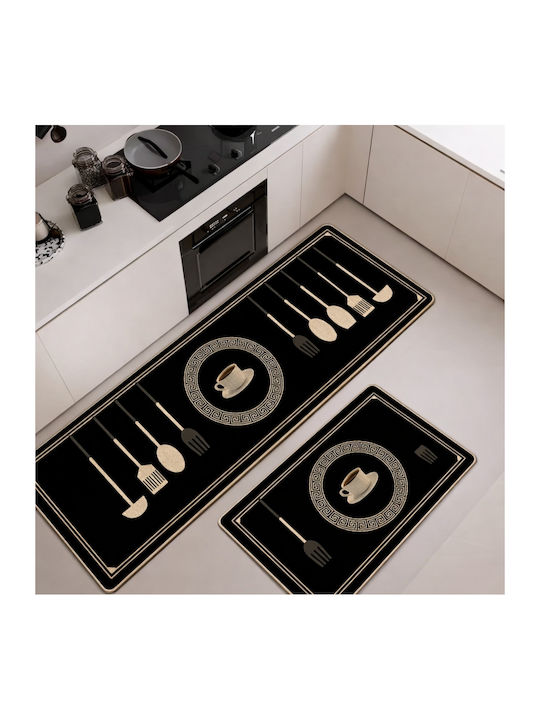 My Home Luxury Χαλάκι Κουζίνας Διάδρομος 60x150cm SET-705 Μαύρο