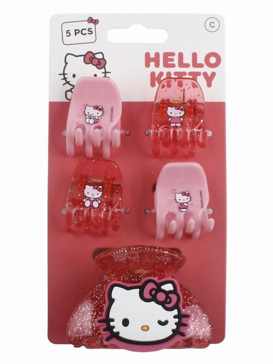 Cerda Hello Kitty Friends Set Kids Hair Clips with Hair Clasp 5 Pieces