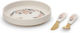 Elodie Details Elodie Details Baby & Kids Feeding Set Silicone with Anti-Slip Base White 3 Pieces
