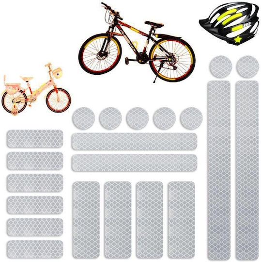 21 1 Solar Energy Stickers Reflective Honeycomb Electric Bicycle Warning Safety Strips White