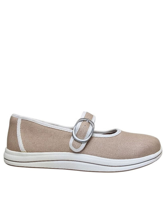 Mary Women's Ballerina Shoes in Beige Colour