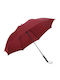 Automatic Red Umbrella with Walking Stick