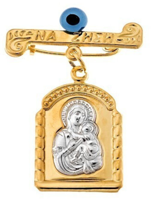 Детска Гривна от Златно Покритие Silver с Икона на Дева Мария