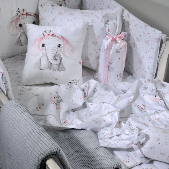 Down Town Home Standard Crib Bumper Inside Pink - Purple 70x140cm