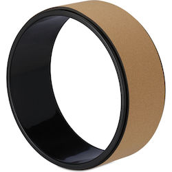 Yoga Wheel Relaxdays Yoga Wheel Cork Non-Slip Cork Back Stretches 32 Cm Black Natural 10050825