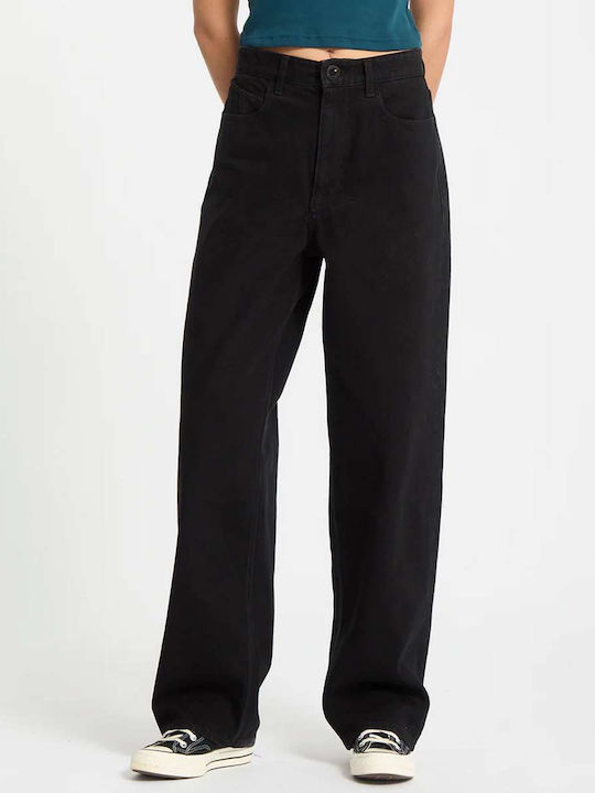 Weellow Ii High Rise Women's Jean Pants in Relaxed Fit Black