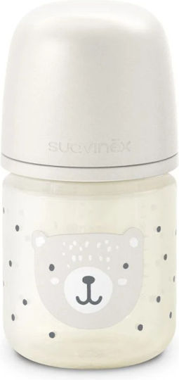 Suavinex Glass Baby Bottle Wild Anti-colic with Silicone Teat for 0+ Months Beige 120ml