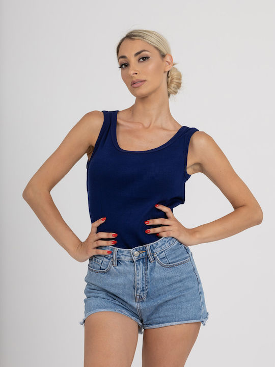 Blue Women's Tank Top with Spaghetti Strap