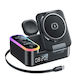 Yesido Charging Base with USB-A Port and 2 USB-C Ports and USB-C Cable 65W in Black Color (DS38)
