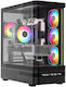 Modecom Volcano AQ200 Gaming Midi Tower Computer Case with Side Window Black