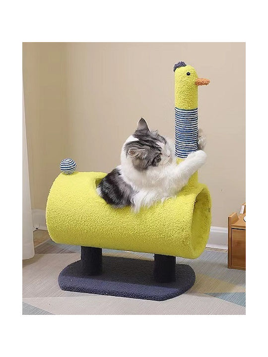 Denikpets Cat Scratching Post Bird Yellow 25x35x65cm