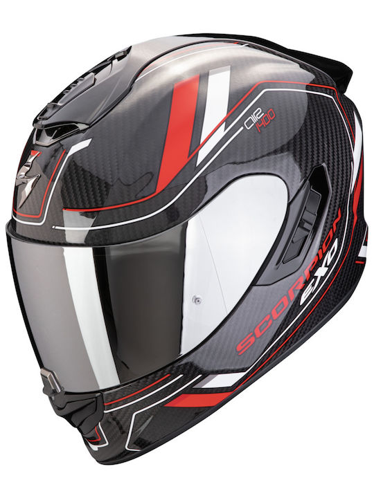 Scorpion Exo-1400 Evo II Black/Red/White Motorcycle Helmet Motocross ECE 22.06