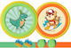 Set Frisbee Interactiv Flippy Copii 2 Palete Elastice Diametru 30 Cm 4 Bile Vârste 3+ Design Desen Animat Multicolor