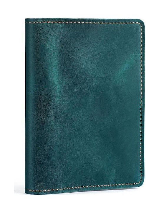 Reisepasshülle Echtes Leder Vintage Einfache Kartenbörse Blau