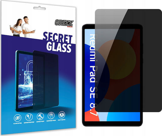 GrizzGlass Secretglass Privacy Tempered Glass for Redmi Pad SE 8.7 Black