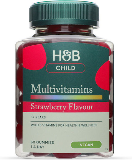 Holland & Barrett Multivitamins for Energy Immune Support & the Nervous System Strawberry 60 Gummies
