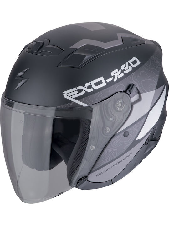 Scorpion EXO-230 Matt Black-Silver Motorcycle H...